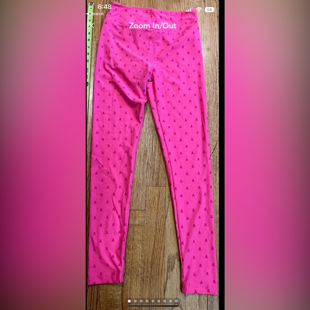 Lularue breast cancer awareness pink ribbon leggings